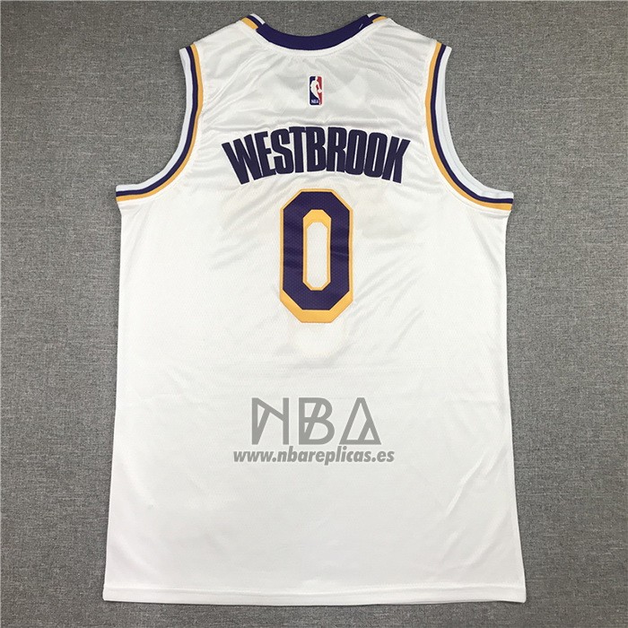 Camiseta Los Angeles Lakers Russell Westbrook NO 0 Association 2021 Blanco